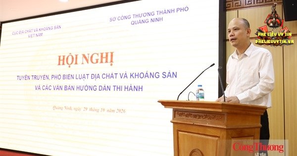 [Chiều ngày 29/10, tại thành phố Quảng Ninh đã diễn ra Hội nghị Tuyên truyền, phổ biến pháp luật địa chất, khoáng sản và các văn bản hướng dẫn thi hành.